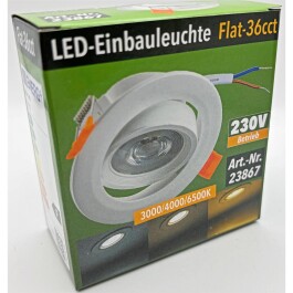 LED-Einbauleuchte Flat-36 CCT 5W 3000/4000/6500K schwenkbar