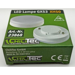 LED Leuchtmittel GX53 XH 50 warmweiß 5W 431lm Ø75x25mm 120° 3000k