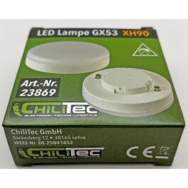 LED Leuchtmittel GX53 XH 90 warmweiß 9W 805lm Ø75x25mm 120° 3000k