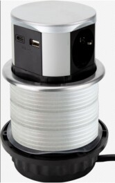 Schreibtisch-Einbausteckdose 3x +USB A+C versenkbar...