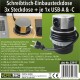 Schreibtisch-Einbausteckdose 3x +USB A+C versenkbar Edelstahl-Ausführung rund