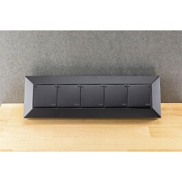 5-fach Steckdosenblock schwarz 250V~/ 16A Aufbaumontage mit Klappen