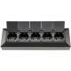 5-fach Steckdosenblock schwarz 250V~/ 16A Aufbaumontage mit Klappen