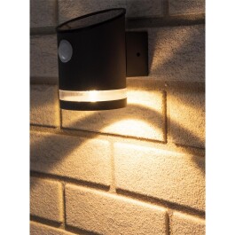 LED Solar Wandleuchte SWL 119-A PIR Bewegungsmelder IP44 anthrazit