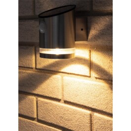 LED Solar Wandleuchte SWL 119-ES PIR Bewegungsmelder IP44 Edelstahl