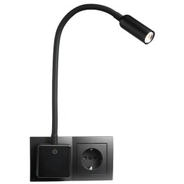 LED-Steckdosenleuchte EINLICHT Punkt 4W 260lm step-dimmbar warmweiß schwarz