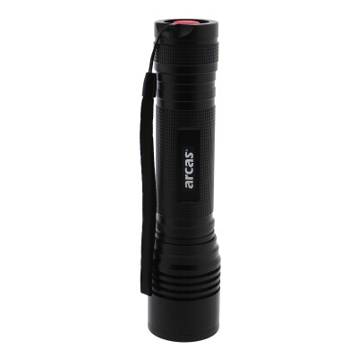 LED-Hochleistungstaschenlampe ARCAS 18W batteriebetrieben schwarz