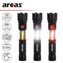 LED-Taschenlampe 3-in-1 ARCAS 3W 350lm schwarz