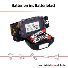 LED-Kopflampe ARCAS 5W 4+3 Funktionen 160lm inkl. Batterien