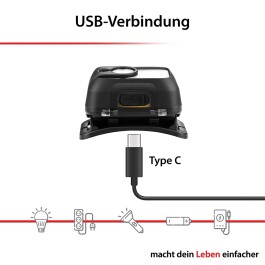 LED-Kopflampe ARCAS mit Sensor wiederaufladbar 9W
