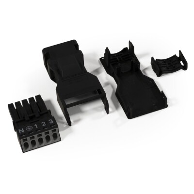 Buchse mit Zugentlastungsgehäuse WAGO 5-polig 1,5mm² schwarz