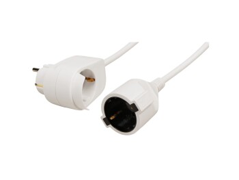 Netz- Verlägerungskabel 5m mit Steckdosenadapter...