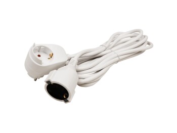 Netz- Verlägerungskabel 5m mit Steckdosenadapter...