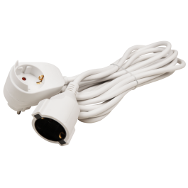Netz- Verlägerungskabel 5m mit Steckdosenadapter...