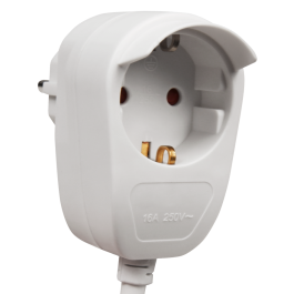 Netz- Verlägerungskabel 5m mit Steckdosenadapter Schutzk. Stecker > Kupplung