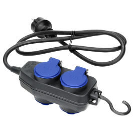 Netzkabel Schutzkontakt-Verlängerung 4fach 10m 3x1,5mm² IP44 schwarz