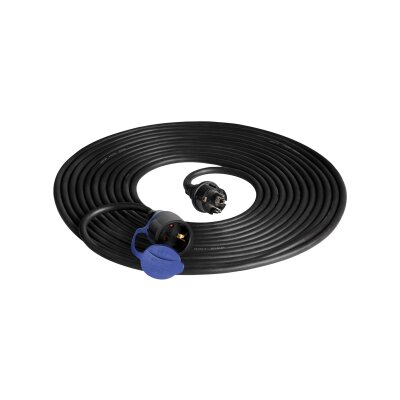 Netzkabel Schutzkontakt-Verlängerung 20m 3x1,5mm² IP44 schwarz