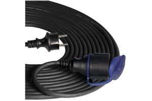 Netzkabel Schutzkontakt-Verlängerung 20m 3x1,5mm² IP44 schwarz