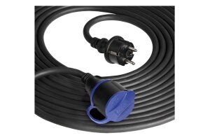 Netzkabel Schutzkontakt-Verlängerung 20m 3x1,5mm² IP44 schwarz