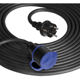 Netzkabel Schutzkontakt-Verlängerung 20m 3x1,5mm² IP44 schwarz