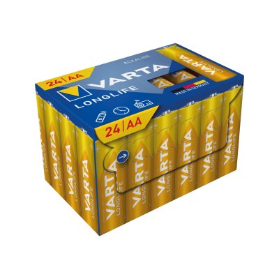 Mignon-Batterie VARTA Longlife Alkaline TypAA/LR6 1,5V 24er-Pack