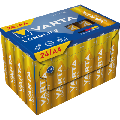 Mignon-Batterie VARTA Longlife Alkaline TypAA/LR6 1,5V 24er-Pack