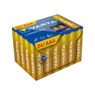 Micro-Batterie VARTA Longlife Alkaline Typ AAA/LR03 1,5V 24er-Pack