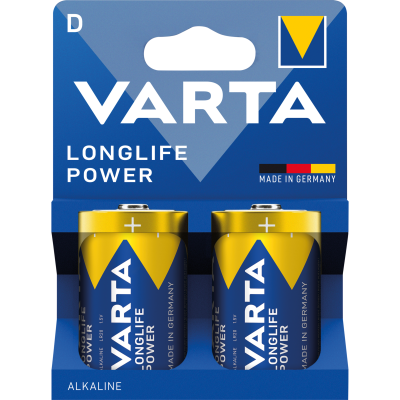 Mono-Batterie VARTA Longlife Power Alkaline 1,5 V Typ D LR20 2er-Blister