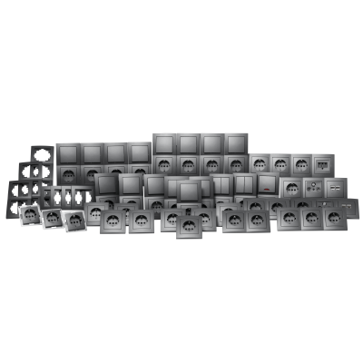 Schalter und Steckdosen-Set McPower Flair Komplett 100-teilig anthrazit