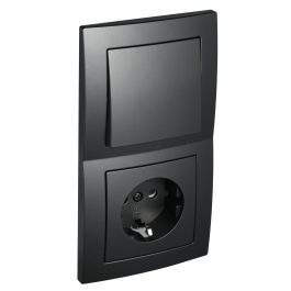 Schalter und Steckdosen Set McPower Flair Tür 2-fach matt schwarz 3-teilig