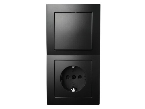 Schalter und Steckdosen Set McPower Flair Tür 2-fach Profi matt schwarz