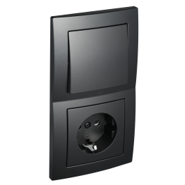 Schalter und Steckdosen Set McPower Flair Tür 2-fach Profi matt schwarz