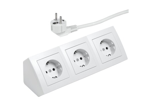 Steckdosenblock McPower Flair 250V~/16A weiß 3-fach 2m Kabel und Stecker
