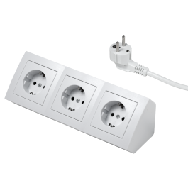 Steckdosenblock McPower Flair 250V~/16A weiß 3-fach 2m Kabel und Stecker