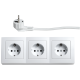 Steckdosenblock McPower Flair 250V~/16A weiß 3-fach 2m Kabel und Stecker