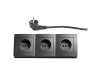 Steckdosenblock McPower Flair 250V~/16A anthrazit 3-fach 2m Kabel+ Stecker