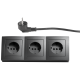 Steckdosenblock McPower Flair 250V~/16A anthrazit 3-fach 2m Kabel+ Stecker