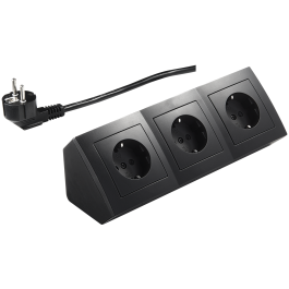 Steckdosenblock McPower Flair 250V~/16A schwarz 3-fach 2m...