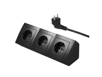 Steckdosenblock McPower Flair 250V~/16A schwarz 3-fach 2m...