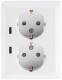 MILOS Schutzkontakt-Steckdose 2-fach 250V~/16A 1x UP 2x USB C/PD weiß matt
