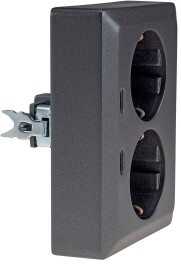MILOS Schutzkontakt-Steckdose 2-fach 250V~/16A 1x UP 2x USB C/PD anthrazit