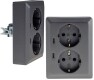 MILOS Schutzkontakt-Steckdose 2-fach 250V~/16A 1x UP 2x USB C/PD anthrazit