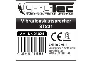Bodyshaker CT-KSW100 Ø119x40mm 100W 4Ohm Körperschallwandler