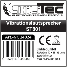 Bodyshaker CT-KSW100 Ø119x40mm 100W 4Ohm Körperschallwandler