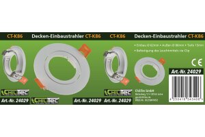 Einbaustrahler CT-K86 Kunstoff Ø 86mm für 50mm Lampen Weiß