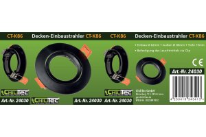 Einbaustrahler CT-K86 Kunstoff Ø 86mm für 50mm Lampen schwarz
