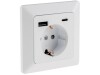 MILOS Schutzkontakt-Steckdose matt weiß 230V~/ 16A Unterputz USB-A/C PD 3.0