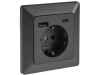 MILOS Schutzkontakt-Steckdose anthrazit 230V~/ 16A Unterputz USB-A/C PD 3.0
