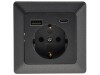 MILOS Schutzkontakt-Steckdose anthrazit 230V~/ 16A Unterputz USB-A/C PD 3.0