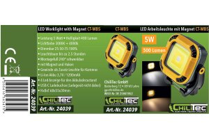 Mini Baustrahler mit Akku CT-MB5 schwenkbar 400Lumen 5 Watt Magnet